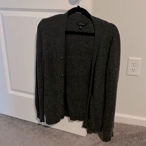 A Medium Size Marc Anthony Grey 5-Button Lambs Wool Cardigan Sweater.